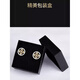 Lieshang men's French shirt cufflinks, formal suit shirt, long-sleeved double-layer folding cuff buttons, gold white crystal, gold four-square white crystal cufflinks