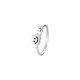 Lao Fengxiang S999 Full Silver Cloud Smiley Face Ring for Women, Versatile, Cute, Sweet and Exquisite Niche Design Ring Cloud Smiley Face Ring---Silver Opening Adjustable