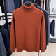 Pure wool turtleneck sweater for men in autumn and winter solid color bottoming shirt thickened warm knitted bottoming shirt for men GOK2027 black 2XL recommended 160-175Jin Jin equals 0.5 kg