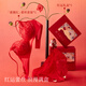 Suji Liangpin Little Rose Soft Support Underwear Women's New Year Red Gift Box Lace Set Sexy Small Breast Push-Up Bra New Year