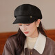 Zhenxiang Hat Women's Autumn and Winter High-end Korean Style Octagonal Hat Fashionable Peaked Hat Beret Hat Showing Your Face Small and Warm B701 Black One Size 55-58cm