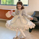 Same day delivery Lolita princess dress girls dress children autumn tutu skirt baby one year old dress blue 150 cm