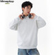 MMOPTOP Japanese heavyweight Chinese cotton polo collar sweatshirt autumn and winter men's loose inner long-sleeved MWY21 white flower gray L