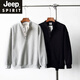 JEEP SPIRIT large size 300Jin Jin is equal to 0.5 kg large size men's Henry collar sweatshirt men's autumn and winter new American trendy brand loose top bottoming shirt black M
