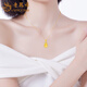 Lao Fengxiang 18K gourd pendant for women, high-end and versatile necklace jewelry, Valentine's Day birthday gift for girlfriend and wife 18K gourd pendant, about 0.12g