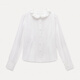 EGGKA French lace collar white shirt, slim and loose, long-sleeved sweet top E25A6570YM White M