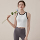 LULU CENTURY sports yoga vest with chest pad for women, shock-proof quick-drying underwear, running training Pilates fitness clothing set, white, including chest pad M, recommended weight 110-120 Jin Jin equals 0.5 kg