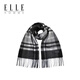 ELLE Fashion Plaid Tassel Scarf Men's and Women's Universal Pure Wool Autumn and Winter Warm Scarf Men's Gift Box