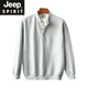 JEEP SPIRIT large size 300Jin Jin is equal to 0.5 kg large size men's Henry collar sweatshirt men's autumn and winter new American trendy brand loose top bottoming shirt black M