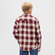 Gap Boys 2025 Autumn New Cotton Flannel Plaid Lapel Shirt Children's Clothing American Version Maroon Plaid 140/72 (10-11 years old)