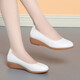 2026 New Spring and Autumn Mother's Shoes, Wedge Heels, Soft Leather Non-Slip Work Shoes, Women's Leather Shoes, Black 37