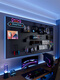 Shantou Lincun e-sports room metal hole plate storage rack wall computer desk wall storage atmosphere light with decorative display rack RGB atmosphere light matte black 5080c set
