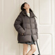 Dialogue (DUIBAI) Large Size Series Cloud Puff Fluffy Down Jacket Winter New Slightly Fat MM Warm Hooded Bread Jacket Dark Brown M Recommended Weight 110-125