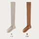 Mianzhuwu lamb wool over-the-knee socks for women in autumn and winter, thickened warm knee pads, non-slip, anti-pilling, high-top women's thighs, 1829 terms combination eleven (khaki + caramel), one size fits all, 2 pairs_(35-39) lamb wool over-the-knee_warm and not bulky