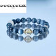 Matching Kyanite Bracelet Blonde Crystal White Moonstone Cat's Eye Bracelet for Women Beads 10mm