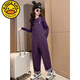 G.DUCKKIDS Little Yellow Duck Girls' Overalls Set Dopamine Style Children's Clothes for Big Girls Purple Fashionable Long-Sleeved Pants Two-piece Set Purple Overalls 160 cm