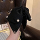 Satin bow clip for women 2025 new style high-end temperament low ponytail clip back of head clip headdress hair clip black retro satin bow clip