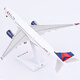 Junmin Delta Airlines A350 aircraft model simulation passenger aircraft with lights and landing gear static ornaments gift collection 30CM with wheels and lights Delta Airlines A350