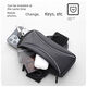 Zhizhou Japan imported running mobile phone bag arm bag men's and women's fitness equipment wristband waterproof storage Huawei Apple classic black upgraded model 6 points 8 inches light and breathable