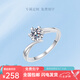 Pt950 Platinum Moissanite Ring Simple Snowflake Ring Can be Engraved Valentine's Day Gift for Girlfriend Snowflake Style 50 Points Main Diamond + Gift Box + Engraving - Light Luxury Style Closed No. 9