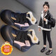 Pull back girls cotton shoes 2025 winter velvet warm children's boots girls cotton boots children's cotton shoes children's sports shoes black velvet 088 31