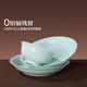 Jingdezhen (jdz) ceramic tableware complete set of Chinese style shadow green bowl and plate set household tableware housewarming high-end new wedding logistics shadow