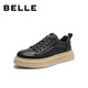 Belle men's shoes thick sole heightening retro white shoes 25 autumn new sports and leisure sneakers A2259CM5 black single 41