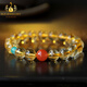 Take a look at the comfortable citrine bracelet for women's birth year Buddha beads yellow bracelet amulet citrine beads 10mm