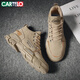 CARTELO men's shoes autumn 2025 fashion casual shoes men's Martin trendy shoes thick sole work wear labor protection shoes and boots Khaki 42