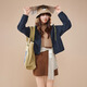IEF/Aiyifu 2025 Autumn New Korean Fashion Casual Commuting Temperament Loose and Versatile Hooded Jacket Navy XS