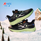 XTEP Children's Shoes Children's X Mecha-Rocket Shoes Knob Buckle Running Shoes Winter Plush Cotton Shoes Black/Jelly Green 33