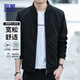 ROMON jacket men's autumn business executive casual baseball uniform for young and middle-aged windproof tops jacket men 8742 black XL