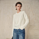 Mai Meng 100% cashmere cable series MM loose lazy wool sweater sweater top 25 autumn and winter new round neck - raw velvet white 5GA934231 M