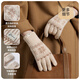 JIUMU Pure Wool Warm Gloves Women's Winter Thickened Knitted Wool Gloves Outdoor Driving and Cycling Cold-proof Touch Screen Gloves