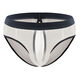 Low-waist men's thong mesh hollow translucent underwear sexy close-fitting breathable youth casual shorts off-white one size