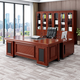 Executive desk desk boss desk president manager desk office desk simple modern high-end office furniture combination 2.2 meters desk + chair + 6-door bookcase