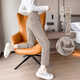Ceium Kifmim cigarette pants for women autumn and winter 2026 new casual spring and autumn petite chenille granny pants plus velvet radish sweatpants gray non-velvet nine-point pants S recommended 80-100Jin Jin equals 0.5 kg