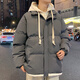 Playboy (PLAYBOY) fake two-piece hooded thickened cotton coat for men autumn and winter 2026 new cotton coat jacket for men loose warm bread coat 636# dark gray M recommended 90~120Jin Jin equals 0.5 kg to wear