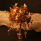 Flower wedding gifts bride wedding gifts Chinese style Xiuhe clothes accessories for best friend golden high-end imitation gold hand-held flowers Golden branch roses Finished product (made) + acrylic gift box