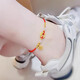 Chow Tai Fook Women's 999 pure gold Xiaofu brand zodiac year transfer bead braided gold peace buckle blessing brand anklet gold peace buckle blessing brand anklet