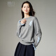Late White New Product 2025 Autumn Gentle Age-Reducing and Younger Sweater Comfortable Loose Fashionable Versatile Knitted Sweater Women Gray M