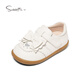 Snuffy Girls Toddler Shoes Autumn Comfortable Children's Leather Shoes Cute Baby Soft Sole Princess Small Leather Shoes Milan White 25