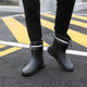 Herren Regenschuhe elastische Kordelschnur Mittelröme nicht rutschfeste wasserdichte Schuhe Weiche Sohle Wasserstiefel Dicke Sohle bequeme Küchenkleidung-resistente helle Schuhe Schwarz plus wasserdichtes Mund, nicht entfernt zu werden 43