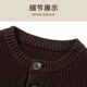 Wirpta high-end brand thickened crew neck sweater men's autumn and winter pullover cardigan fashionable casual warm loose knitted coffee color (ready in stock) L 170 (suitable for 110-135Jin Jin equals 0.5 kg)