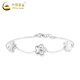 China Gold (CHINA GOLD) PT950 platinum crushed ice five-leaf clover bracelet for women, Valentine's Day birthday gift for girlfriend and wife, platinum crushed ice five-leaf clover bracelet, about 3.3g, Zhongjin gift box
