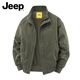 Jeep (JEEP) American genuine high-end pure cotton work jacket top men's spring and autumn American handsome heavyweight flight jacket autumn and winter black regular shopping mall same style XL