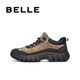 Belle Thick-soled Casual Sports Shoes Men's 25 Winter New Outdoor Hiking Shoes A2171DM5 Khaki/Black (Single Liner) 41