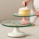 Oupin Yuan Cake Turntable Tempered Glass Decoration Cream Turntable Rotating Plaster Decoration Table Household Commercial Baking Tools White