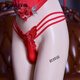 Jingqi Pure Desire Japanese Sexy Thong Men's JJ Set Butterfly Pattern Sexy One-piece Lace Panties Low Waist Red Opening Butterfly Thong