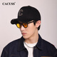 CACUSS wool hat men's winter large head circumference high top baseball cap outdoor warm peaked cap men black large size